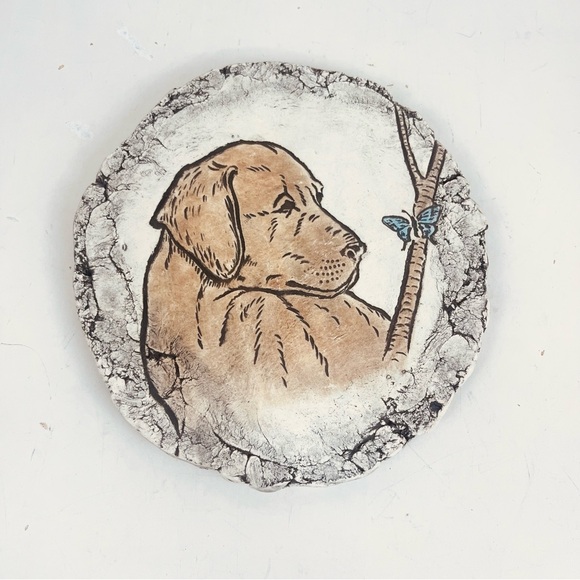 Shapes of Clay Mt St Helens Ash Dog Plaque Art Wall Hanging Decor Signed Stan - Picture 2 of 10